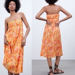 ZARA MIDI FLORAL BEACH DRESS